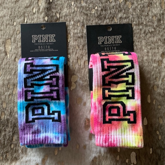 PINK Victoria's Secret Accessories - NWT Victoria’s Secret PINK tie dye knee socks